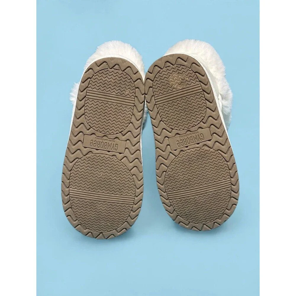Gymboree Baby Girl White Faux Fur Winter Boots - Toddler Size 5 - Like New